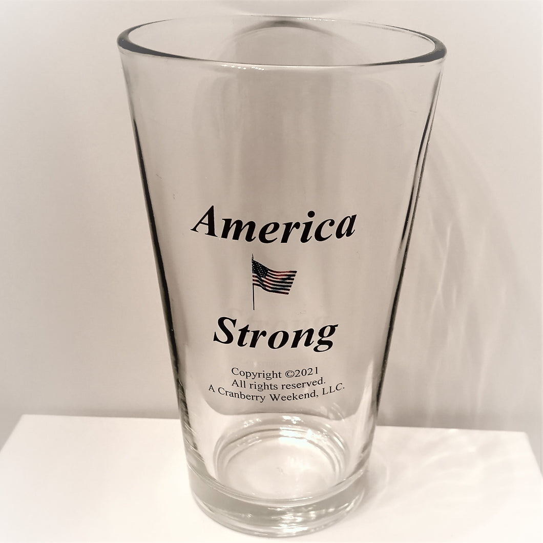 America Strong 16oz Cooler Glass