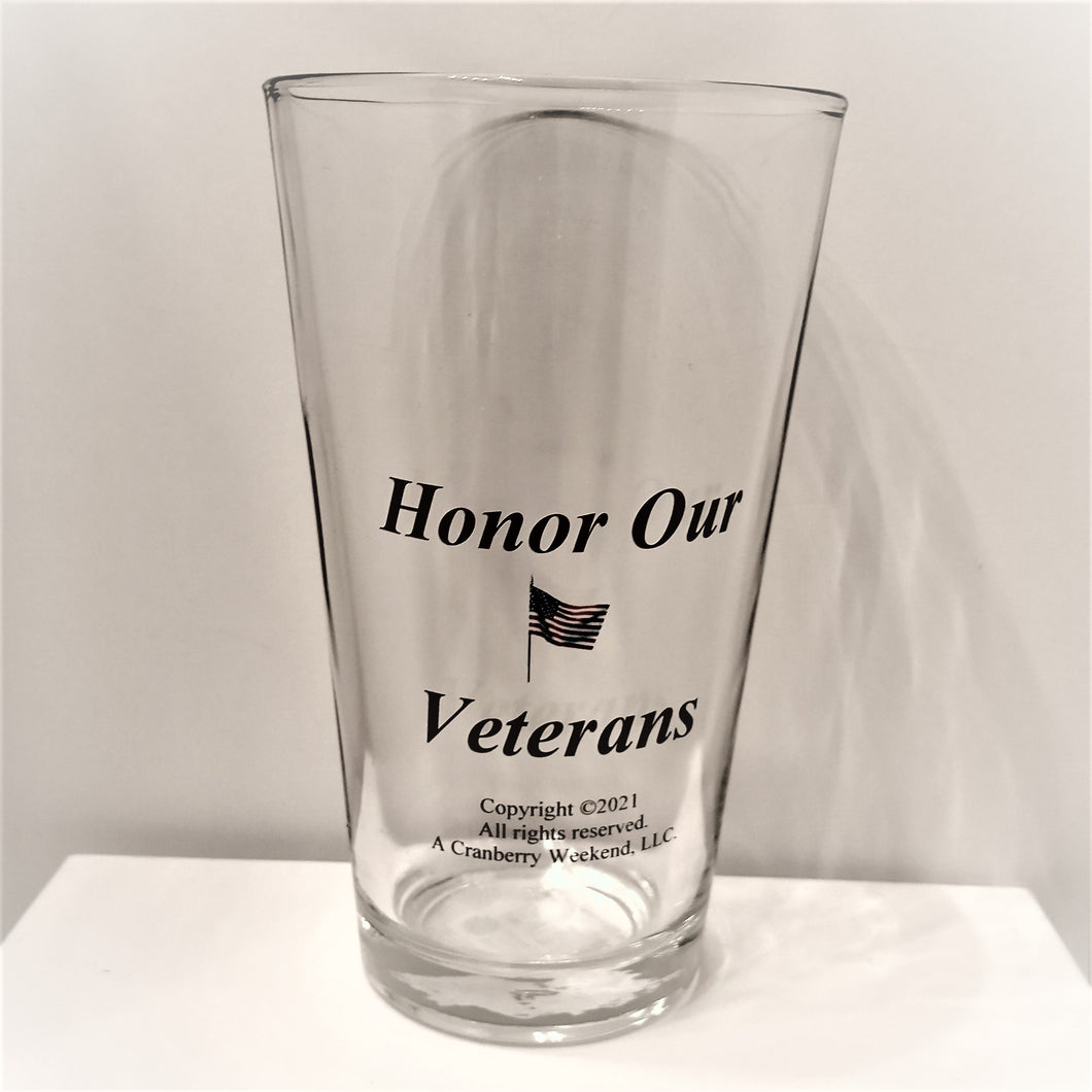 Honor Our Veterans 16oz Cooler Glass