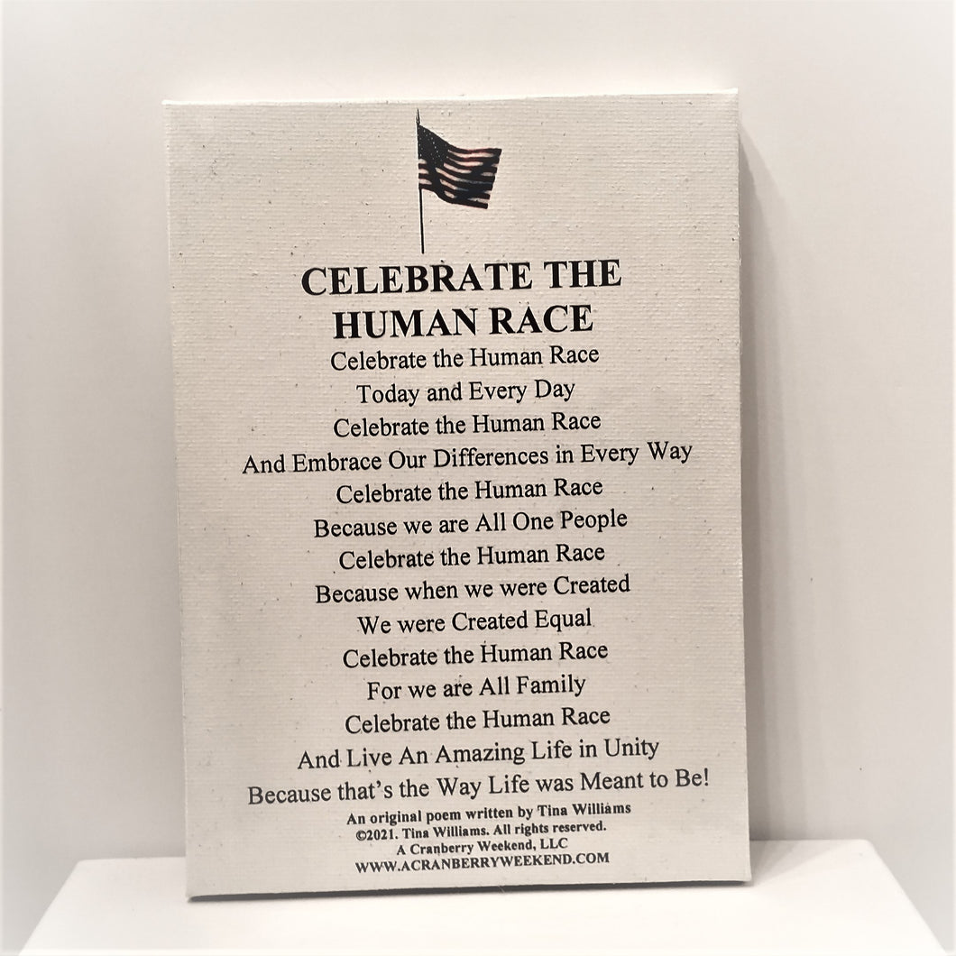 Celebrate The Human Race Poetry Canvas