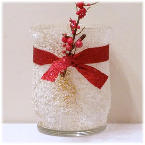 Frosted Glitter Candle Holder