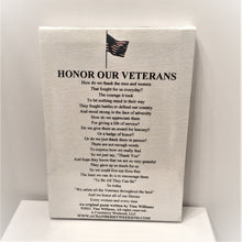 Load image into Gallery viewer, Honor Our Veterans Poetry Canvas