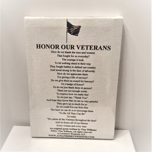 Honor Our Veterans Poetry Canvas