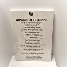 Load image into Gallery viewer, Honor Our Veterans Poetry Canvas
