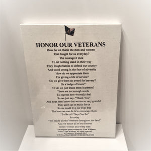 Honor Our Veterans Poetry Canvas