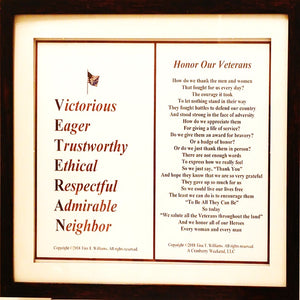 Honor Our Veteran's Frame