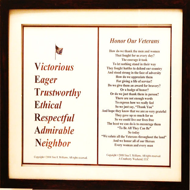 Honor Our Veteran's Frame