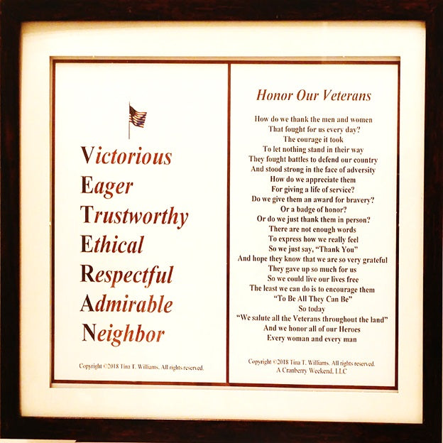 Honor Our Veteran's Frame