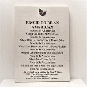 Proud To Be An American Poetry Canvas