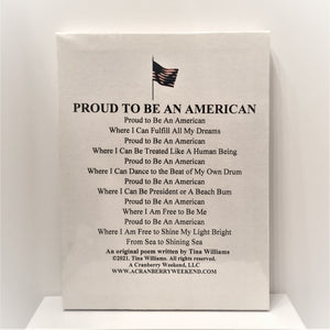 Proud To Be An American Poetry Canvas