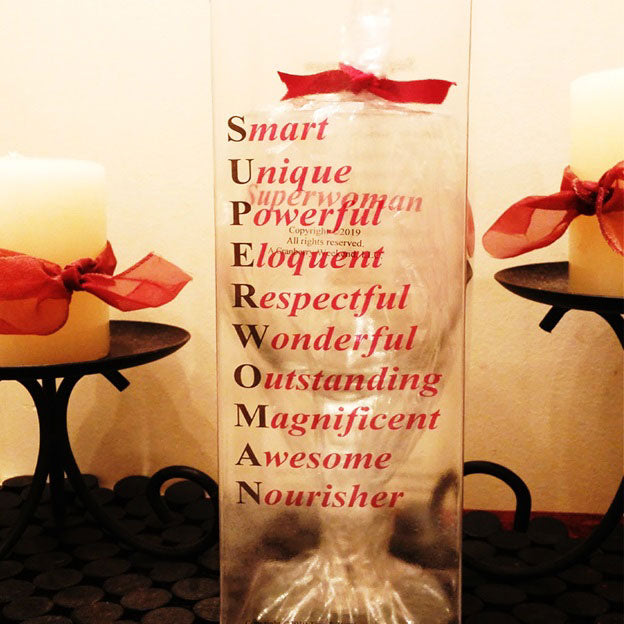 Superwoman Glass in Poetry Case