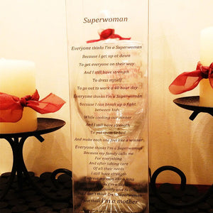 Superwoman Glass in Poetry Case