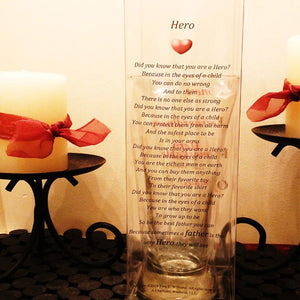 Tall Hero Glass in Poetry Case