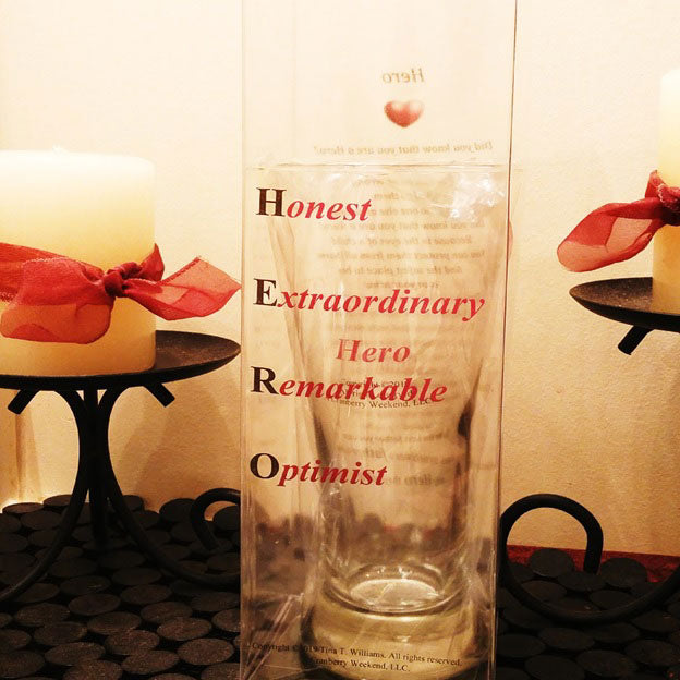 Tall Hero Glass in Poetry Case