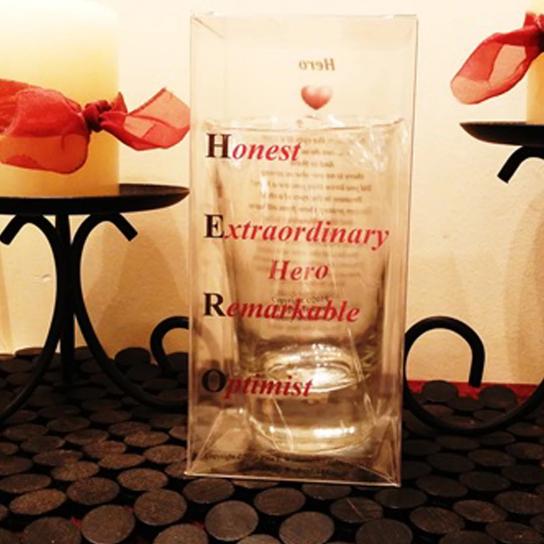 Short Hero Glass in Poetry Case