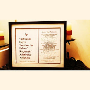 Honor Our Veteran's Frame